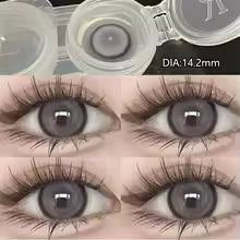 KSSEYE 2Pcs Natural Eyes Black Contact Lenses for Eyes with Myopia Prescription Circle Soft Colored Large Diameter 14.5mm Lens