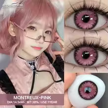 EYESHARE 1 Pair Fashion Colored Contact Lenses for Eyes Purple Color Contacts Red Lenses Pink Soft Lenses Beauty Makeup Yearly