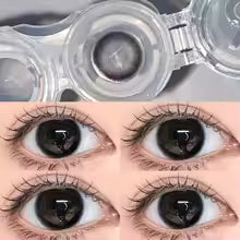 KSSEYE 2Pcs Natural Eyes Black Contact Lenses for Eyes with Myopia Prescription Circle Soft Colored Large Diameter 14.5mm Lens