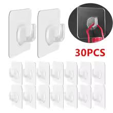 Transparent Strong Self Adhesive Hooks No Trace Sticky Hooks Key Storage Hanger For Kitchen Bathroom Door Wall Multi-Function
