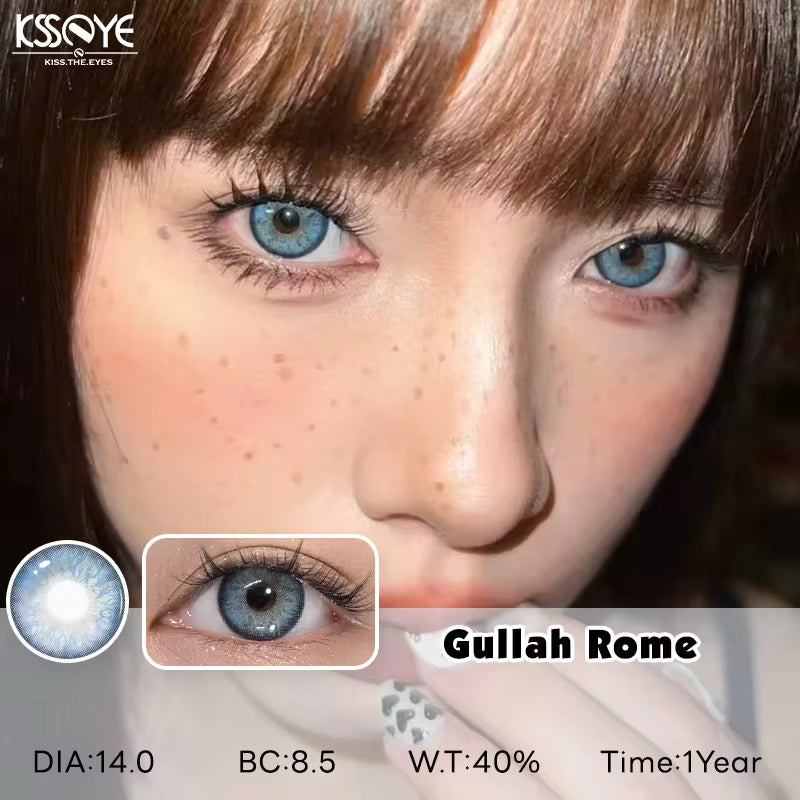 KSSEYE 2PCS Colored Contact Lenses for Eye with Diopters Contact Lenses Green Soft Lenses Beauty Pupils Contacts 0~-8.00 degrees