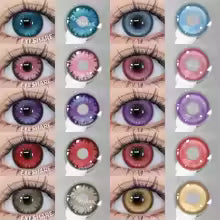 EYESHARE 1 Pair Fashion Colored Contact Lenses for Eyes Purple Color Contacts Red Lenses Pink Soft Lenses Beauty Makeup Yearly