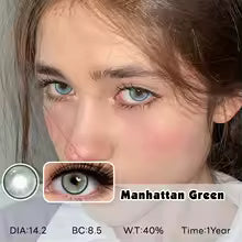 KSSEYE 2PCS Colored Contact Lenses for Eye with Diopters Contact Lenses Green Soft Lenses Beauty Pupils Contacts 0~-8.00 degrees