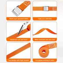 SEAMETAL 3/4/6m Car Cargo Lashing Straps with Buckle Tie-Down Belt Tow Rope Strong Ratchet Fixing Belt for Motorcycle Bicycle