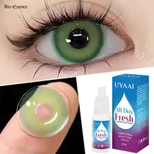 Set Colored Lenses + 10ml Solution]Colored Contact Lenses Fashion Blue Lenses with Eye Solution Set for Eyes Pupils 1 Year