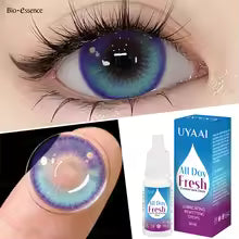 Set Colored Lenses + 10ml Solution]Colored Contact Lenses Fashion Blue Lenses with Eye Solution Set for Eyes Pupils 1 Year