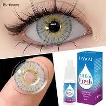 Set Colored Lenses + 10ml Solution]Colored Contact Lenses Fashion Blue Lenses with Eye Solution Set for Eyes Pupils 1 Year
