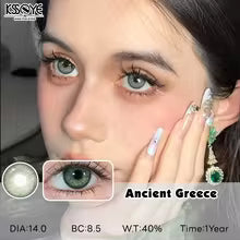 KSSEYE 2PCS Colored Contact Lenses for Eye with Diopters Contact Lenses Green Soft Lenses Beauty Pupils Contacts 0~-8.00 degrees