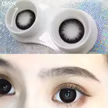 KSSEYE 2Pcs Natural Eyes Black Contact Lenses for Eyes with Myopia Prescription Circle Soft Colored Large Diameter 14.5mm Lens