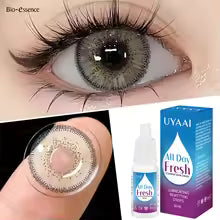 Set Colored Lenses + 10ml Solution]Colored Contact Lenses Fashion Blue Lenses with Eye Solution Set for Eyes Pupils 1 Year