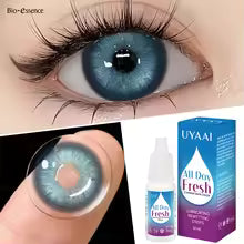 Set Colored Lenses + 10ml Solution]Colored Contact Lenses Fashion Blue Lenses with Eye Solution Set for Eyes Pupils 1 Year